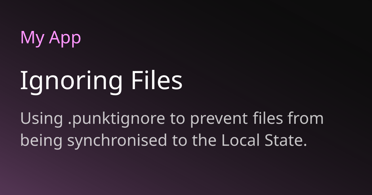 Ignoring Files